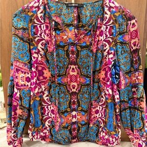 Alice & Trixie Blue and Pink Patterned Blouse